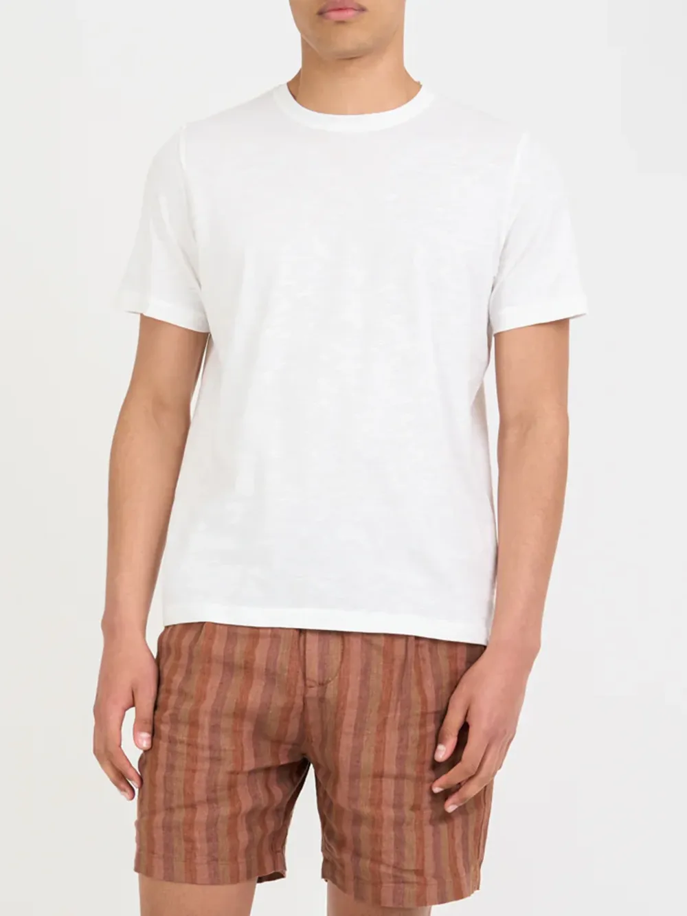 Cream Crew Neck Casual Style T-Shirt