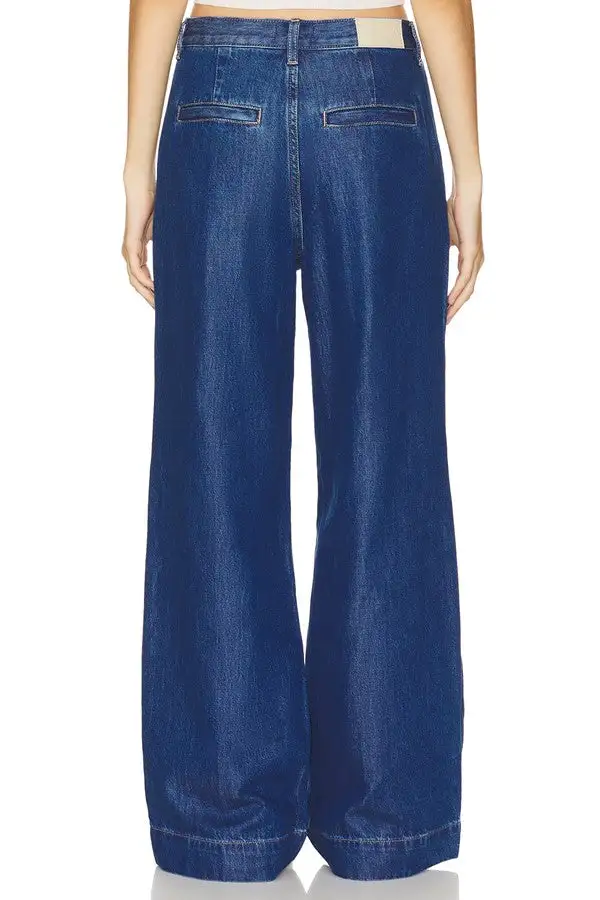 Classic Blue High-Waisted Denim Trousers
