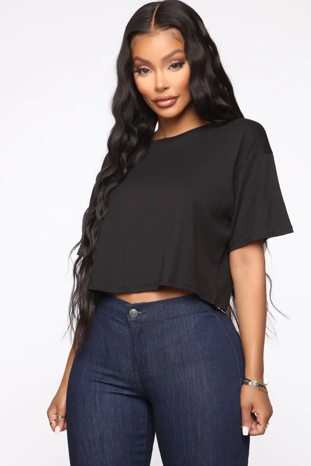 Leslie Cropped Tee - Black