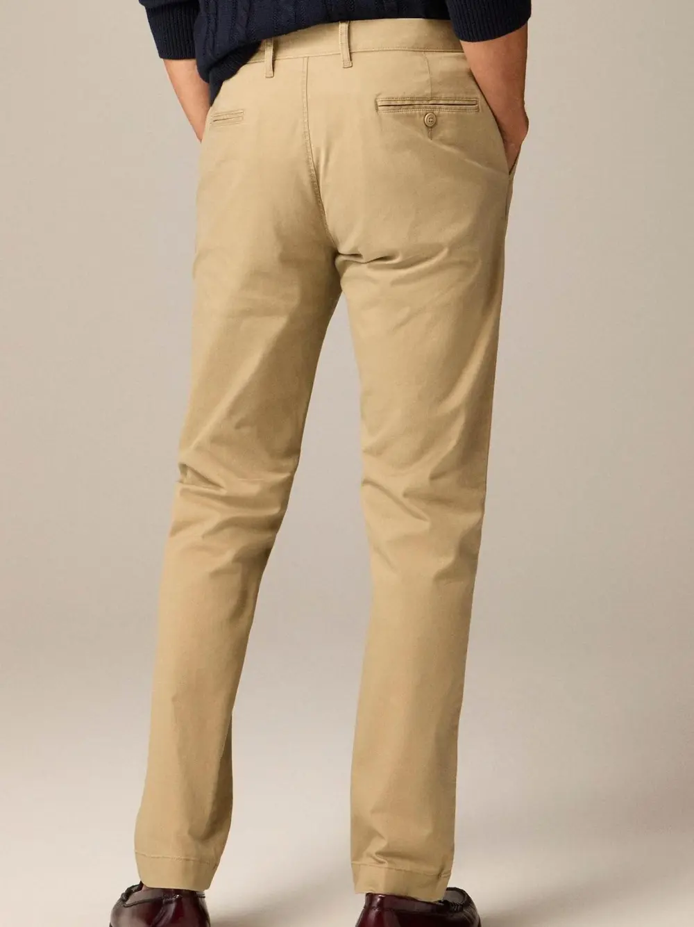 Beige Tapered Leg Men's Casual Pants