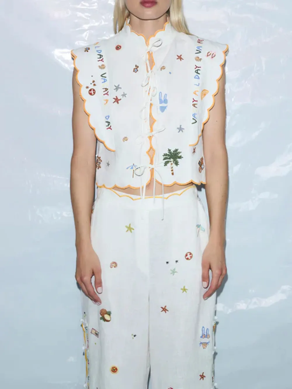 Casual Style All Day Scallop Edge Pants