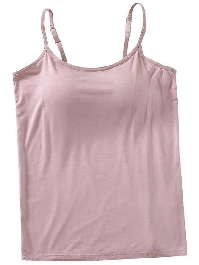 Women's Tank Top Plain Black White Pink Sleeveless Casual Basic U Neck Regular Fit