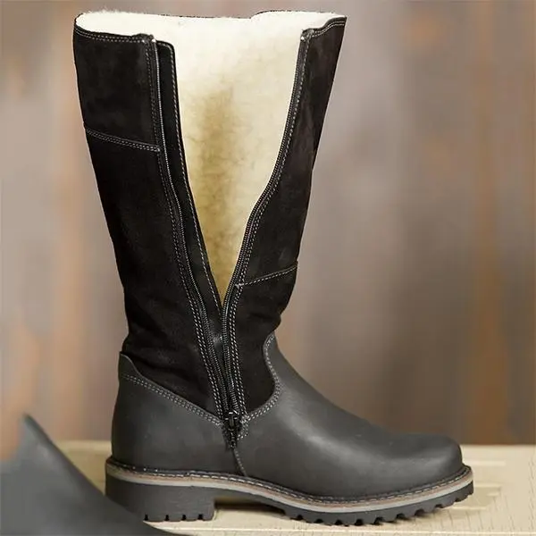 *Warm Ladies High Snow Shoes Leather Martin Boots