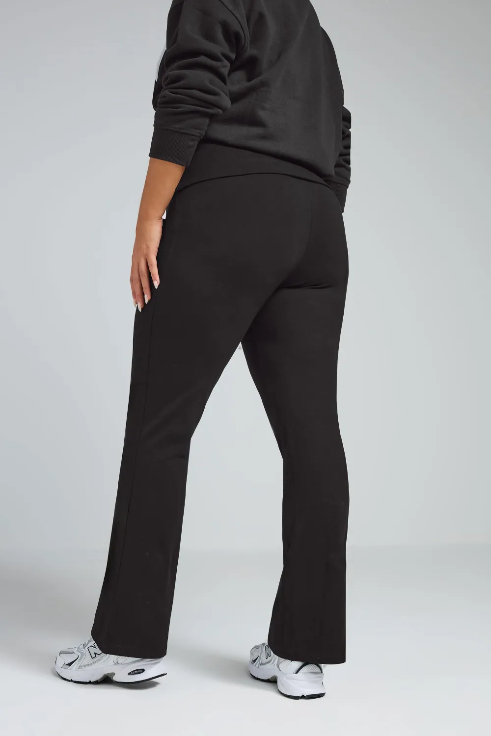 LIMITED COLLECTION Curve Black Fold Over Kick Flare Leggings
