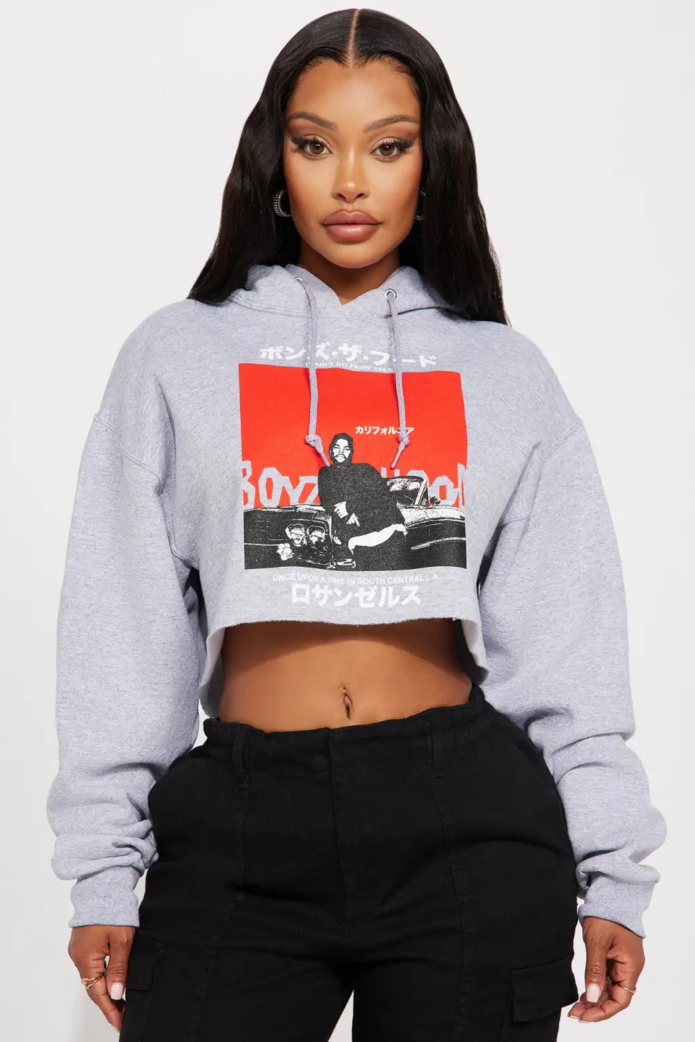Boyz N The Hood Raw Hem Hoodie - Heathered Grey