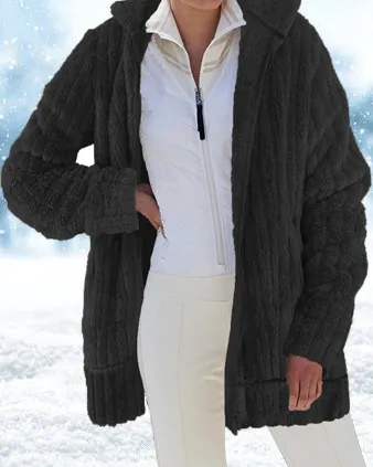 Plush Solid Zipper Jacket