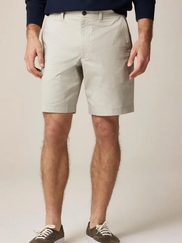 Light Gray Twill Fabric Shorts