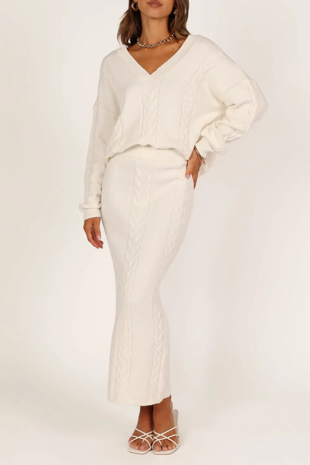 CASUAL MIDI STRIPED COTTON SKIRT