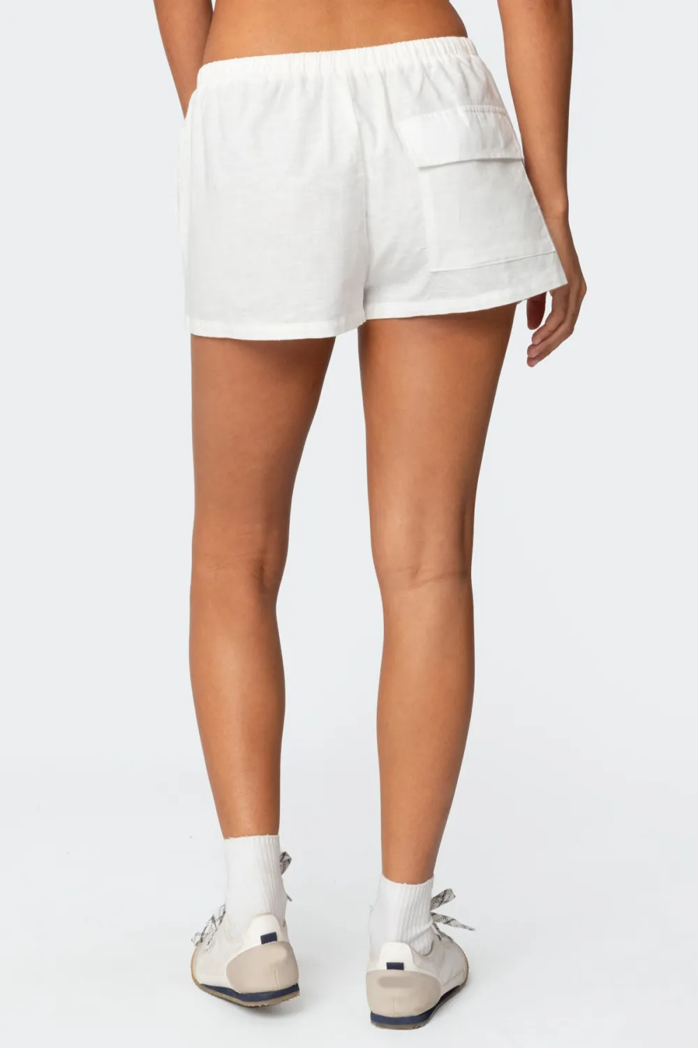 Lace-up Linen Look Shorts