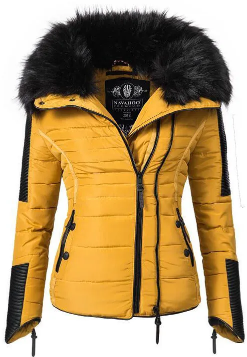 Women's short parka coat white