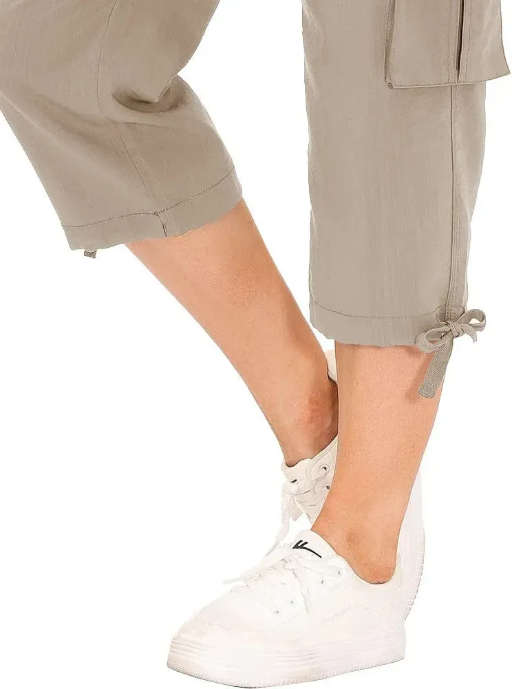 MoFiz Womens Capris with Pockets Loose Fit Casual Capri Pants Dressy Lightweight Ladies Baggy Cargo Pants for Hiking