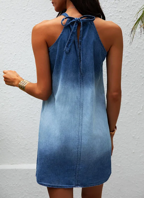 Printed Casual Sleeveless Top/Cotton Dress