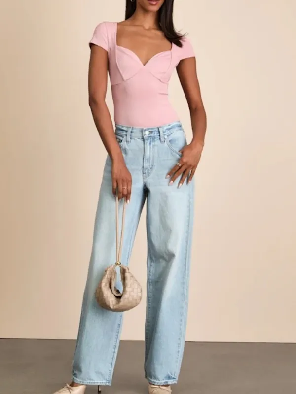 Casual Sweetheart Neck Bodysuit