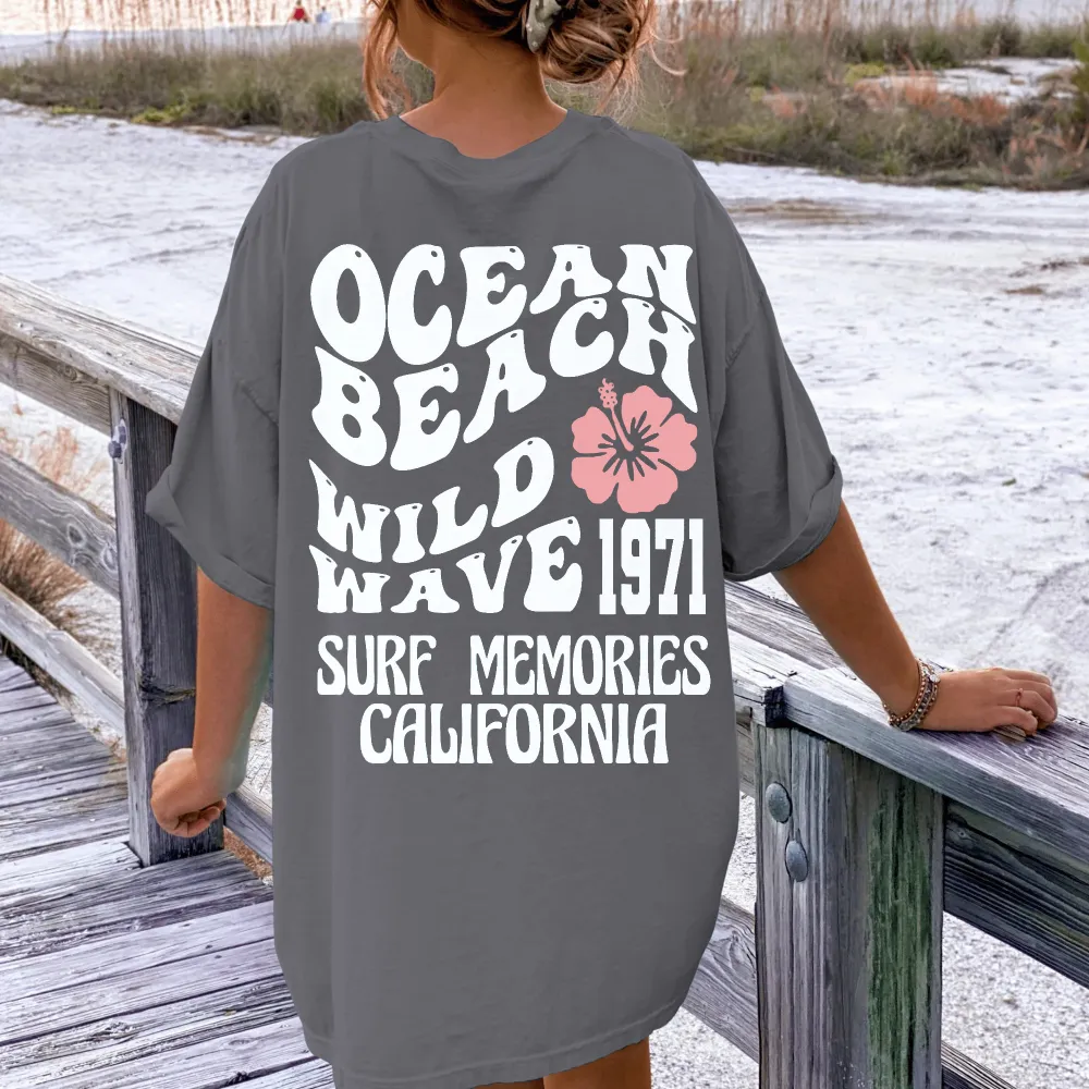 Ocean Beach Surf Memory Print Tee