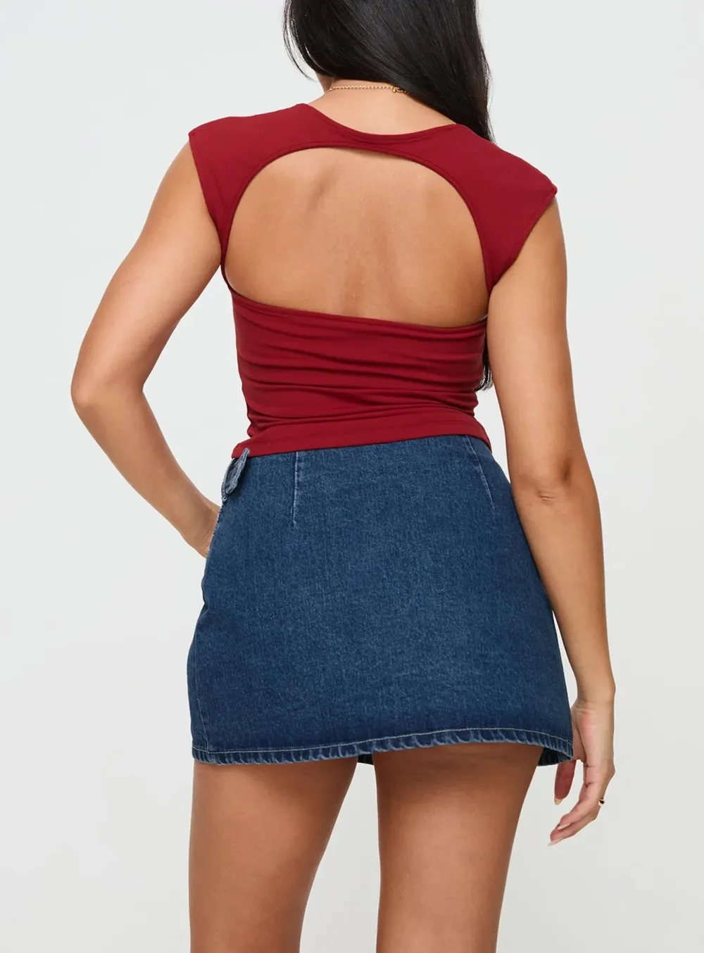 Denim Wrap Mini Skirt