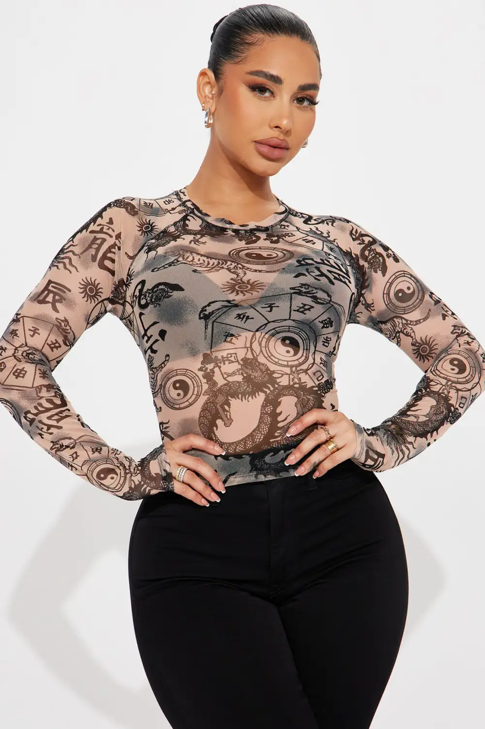 Jackie Mesh Top - Nude