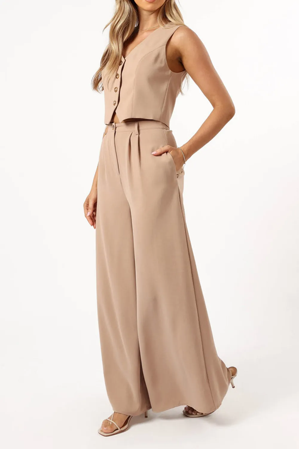 WIDE LEGS PANT - BEIGE