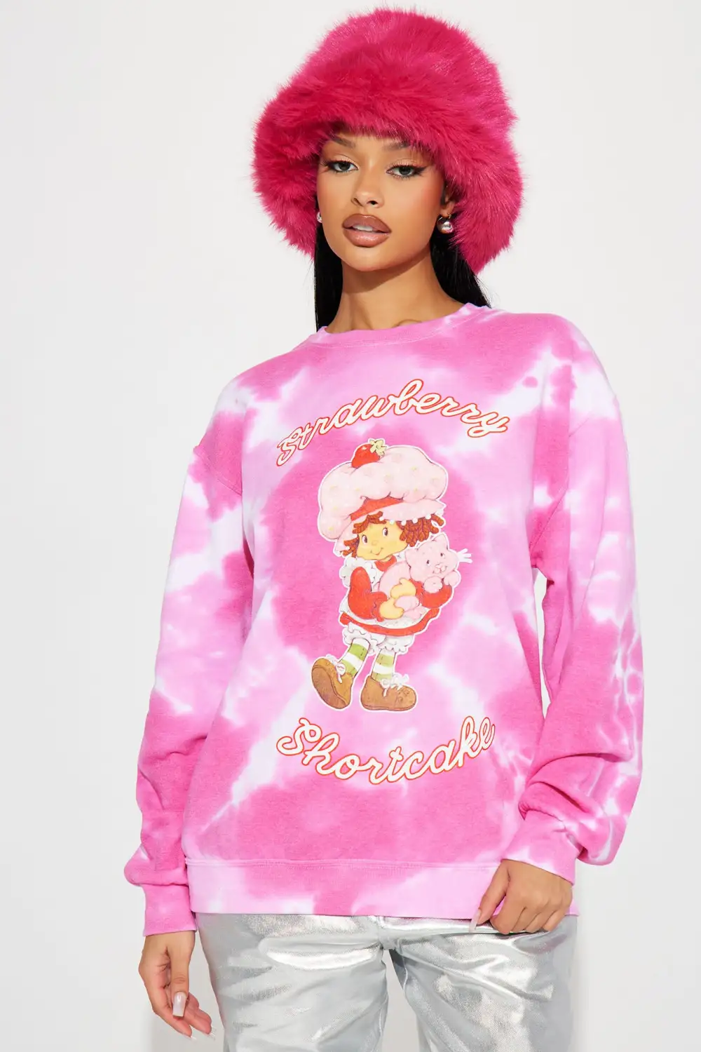 Strawberry Shortcake Tie-Dye Sweatshirt - Pink/combo