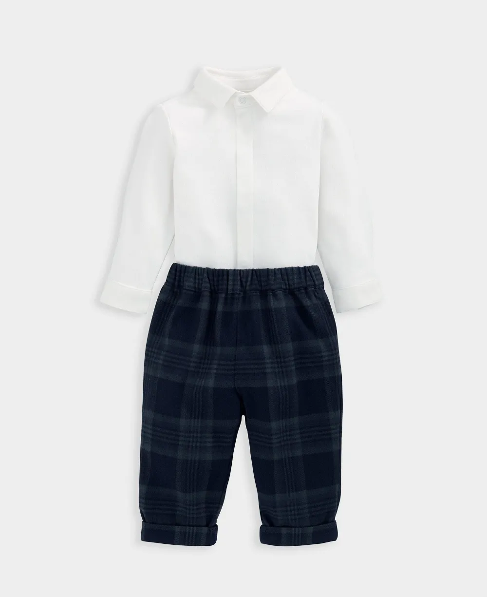 Woven Check Trousers & Bodysuit