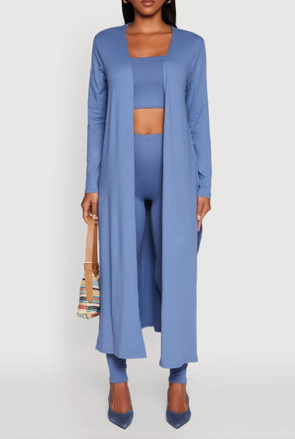 Solid Color Long Cardigan