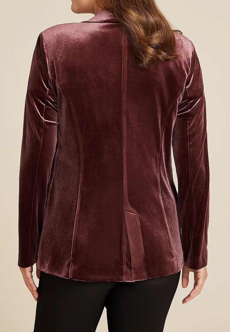 Velvet Long Sleeve Blazer