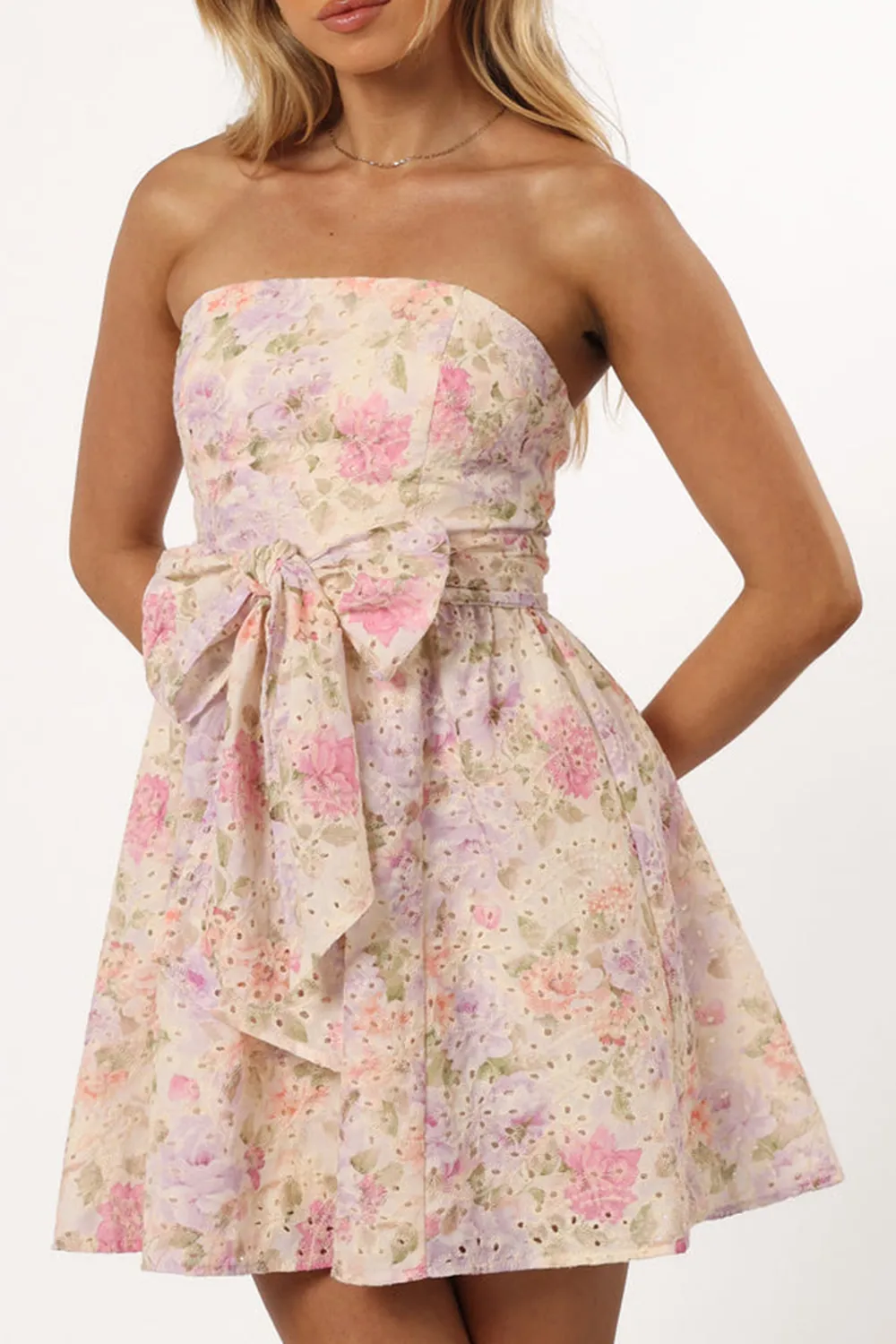 PINK FLORAL CASUAL STYLE MINI DRESS