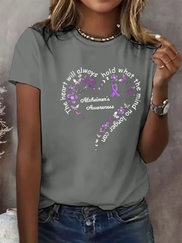 Women'S Alzheimer'S Casual Printed T-Shirt