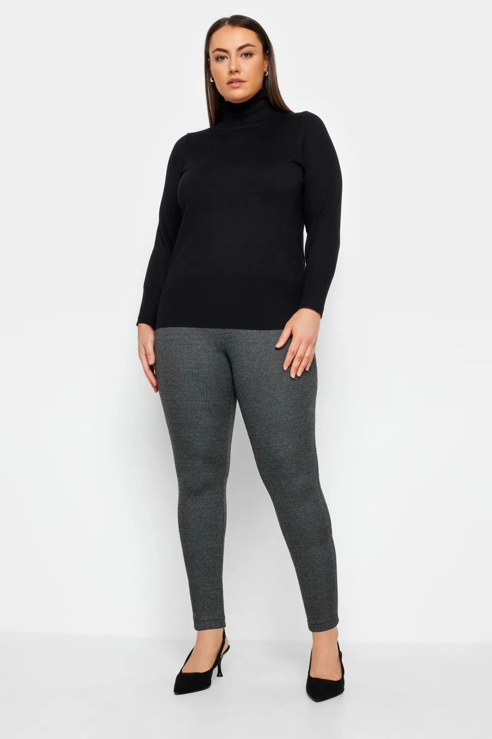 Evans Grey Chevron Print Leggings