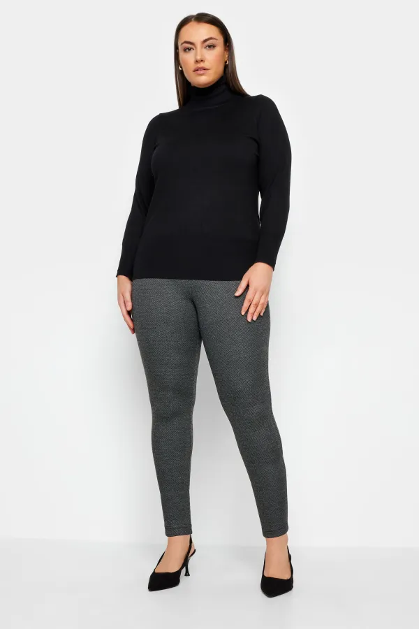 Evans Grey Chevron Print Leggings