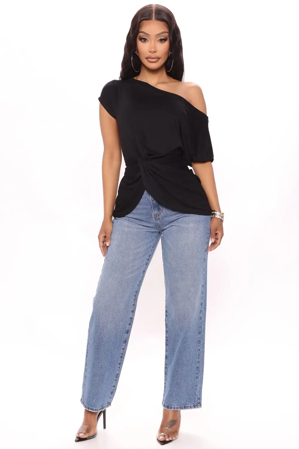 Simply Perfect Off Shoulder Top - Black