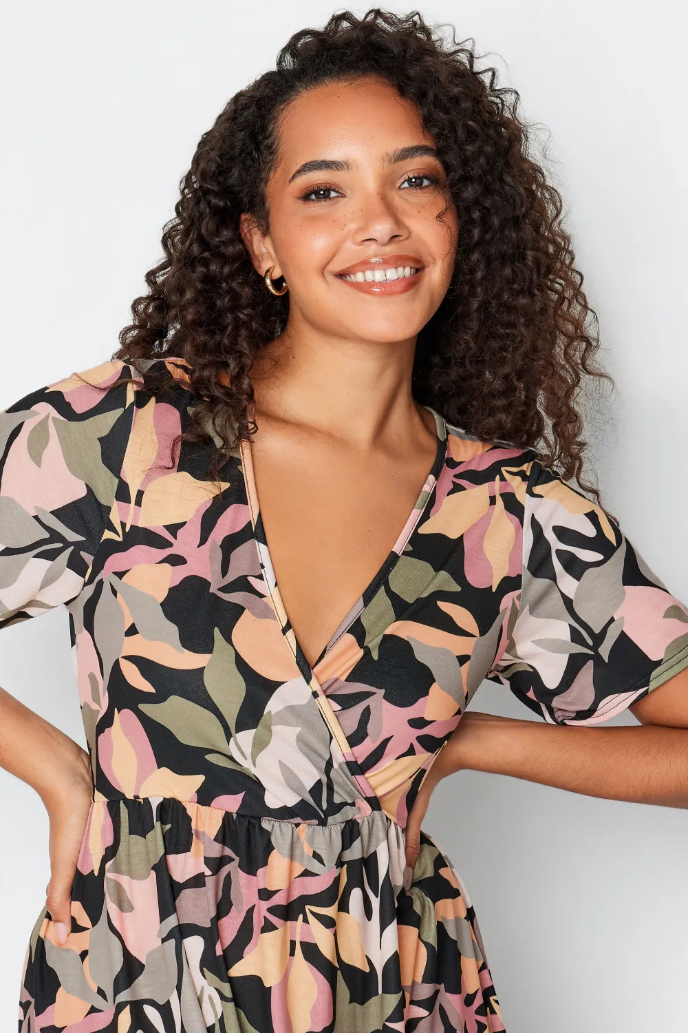 M&Co Black Tropical Print Maxi Dress