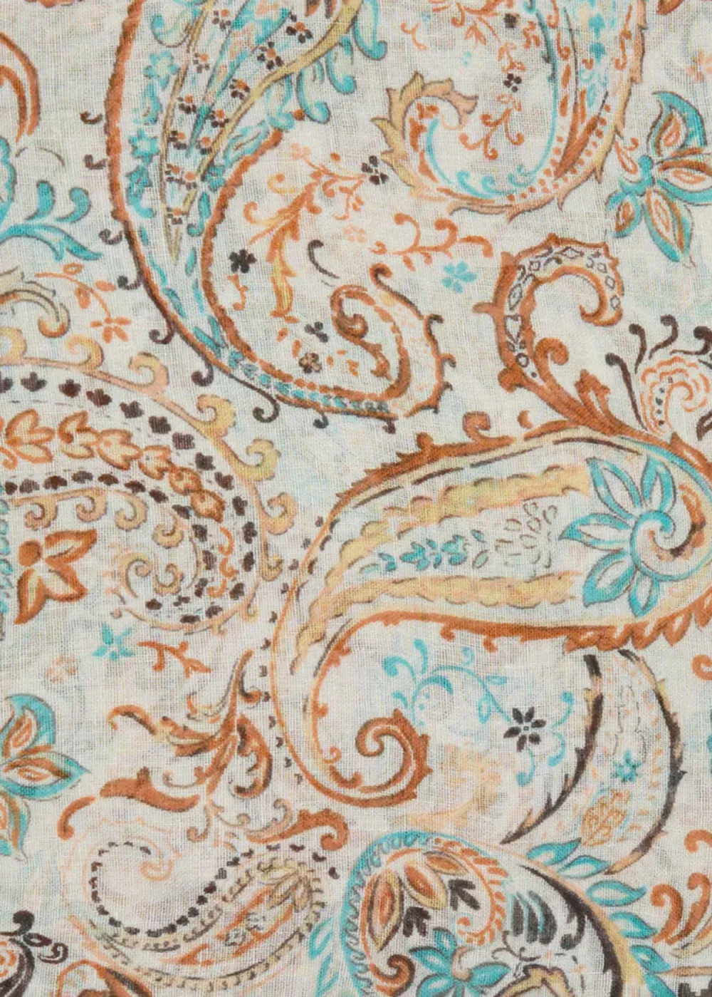 Casual Style Linen-Blend Ecru Scarf