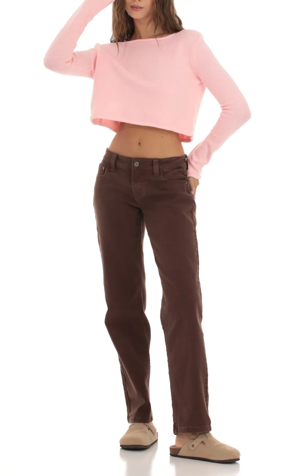 Straight Leg Jeans in Brown