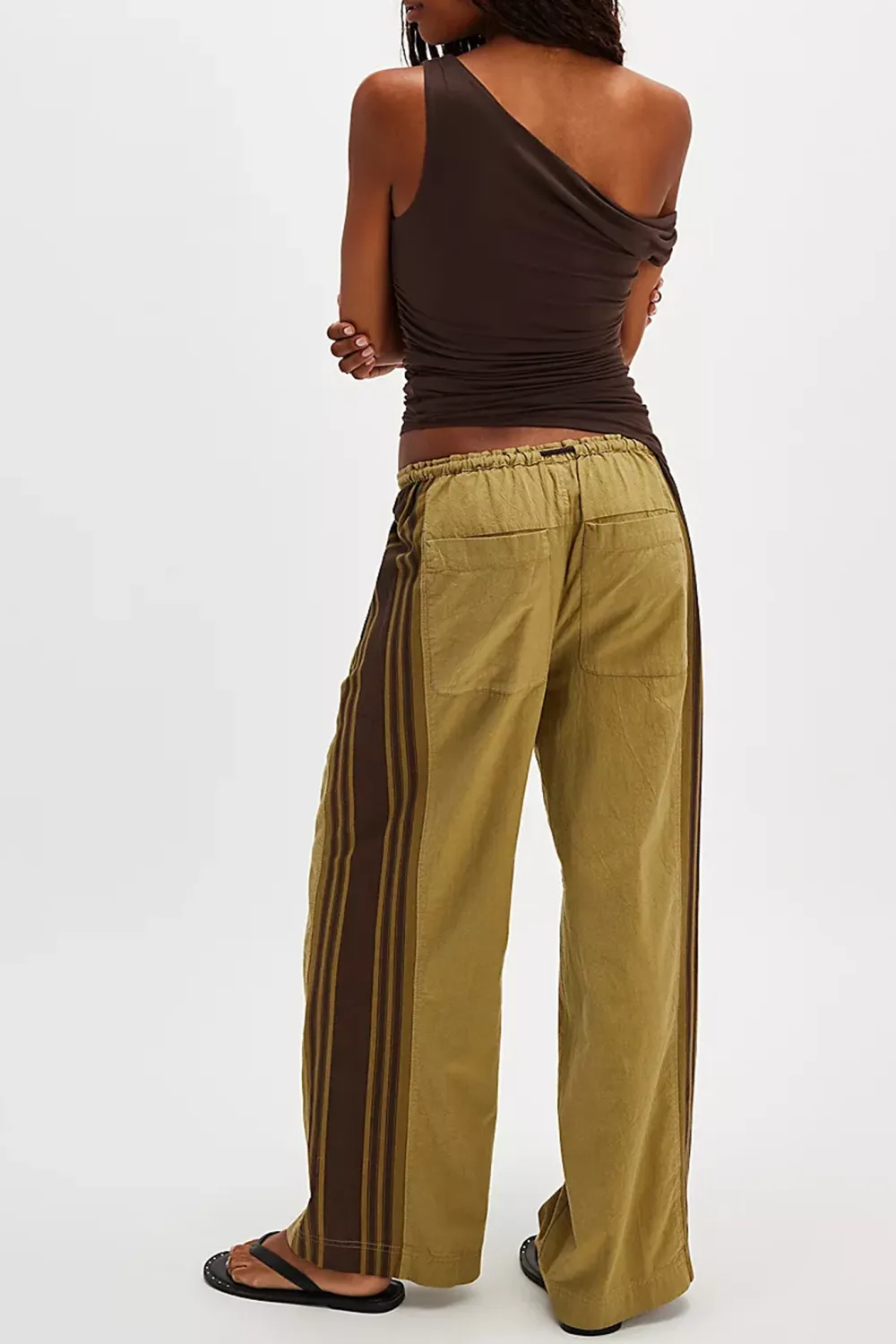 Drawstring Waist Wide Leg Pants