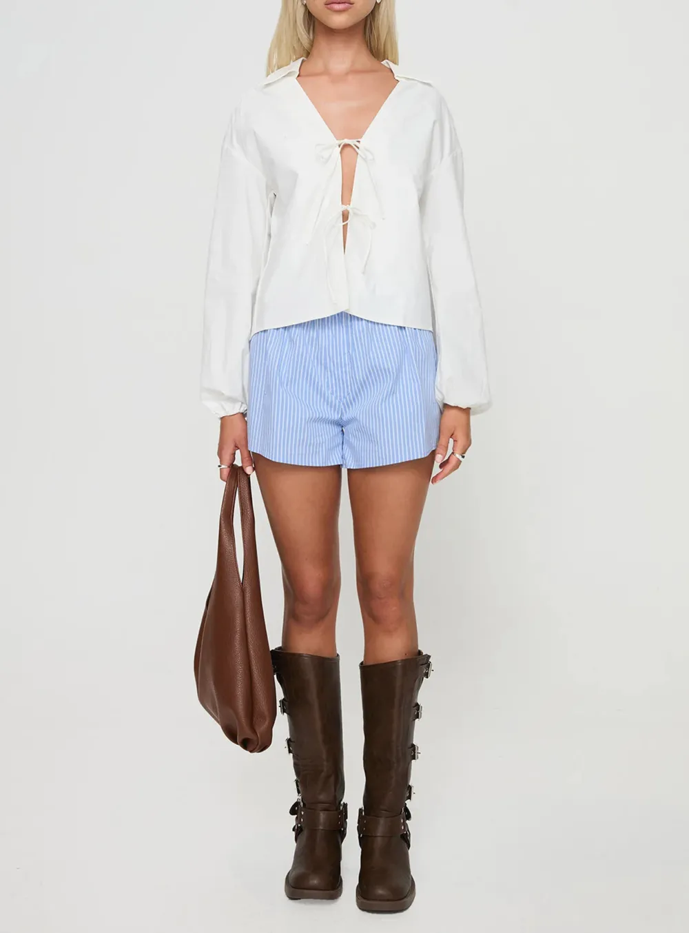Puff Sleeve Cropped Shirt