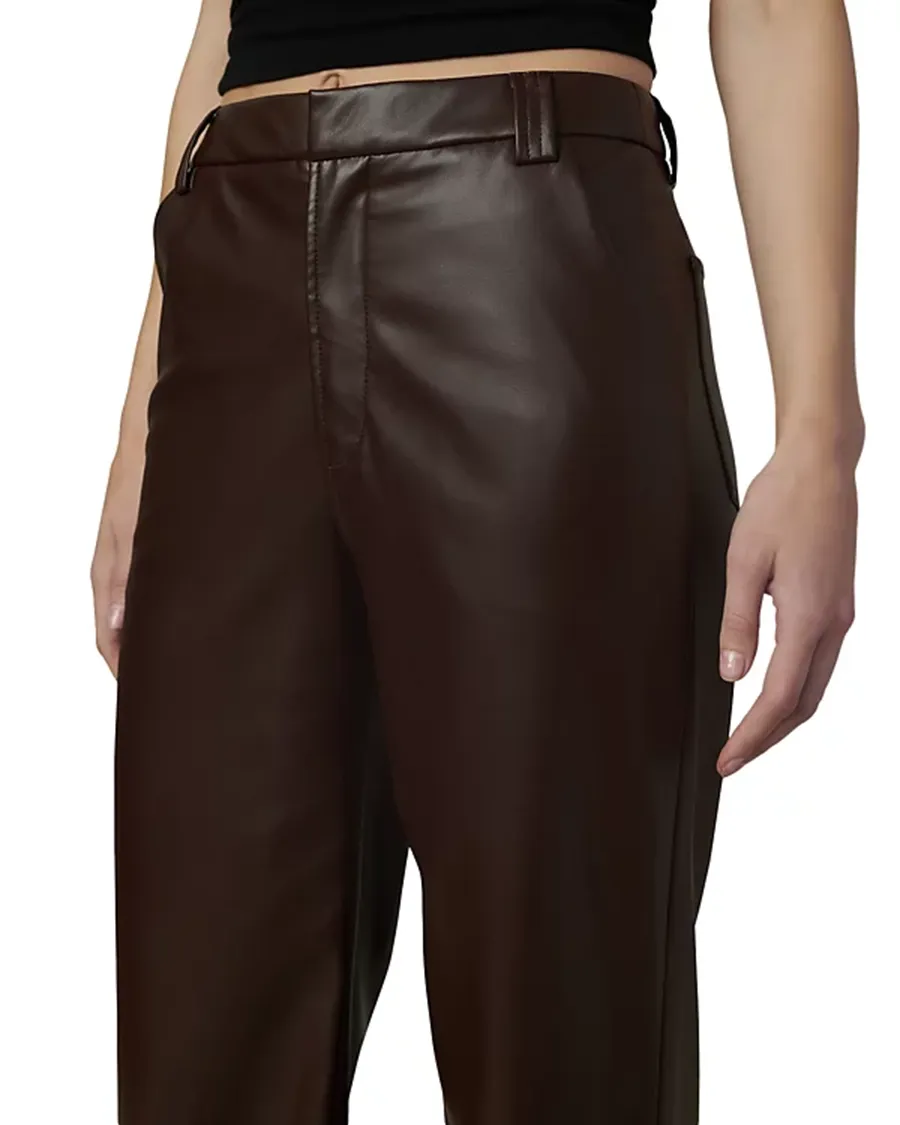 Faux Leather Wide Leg Pants