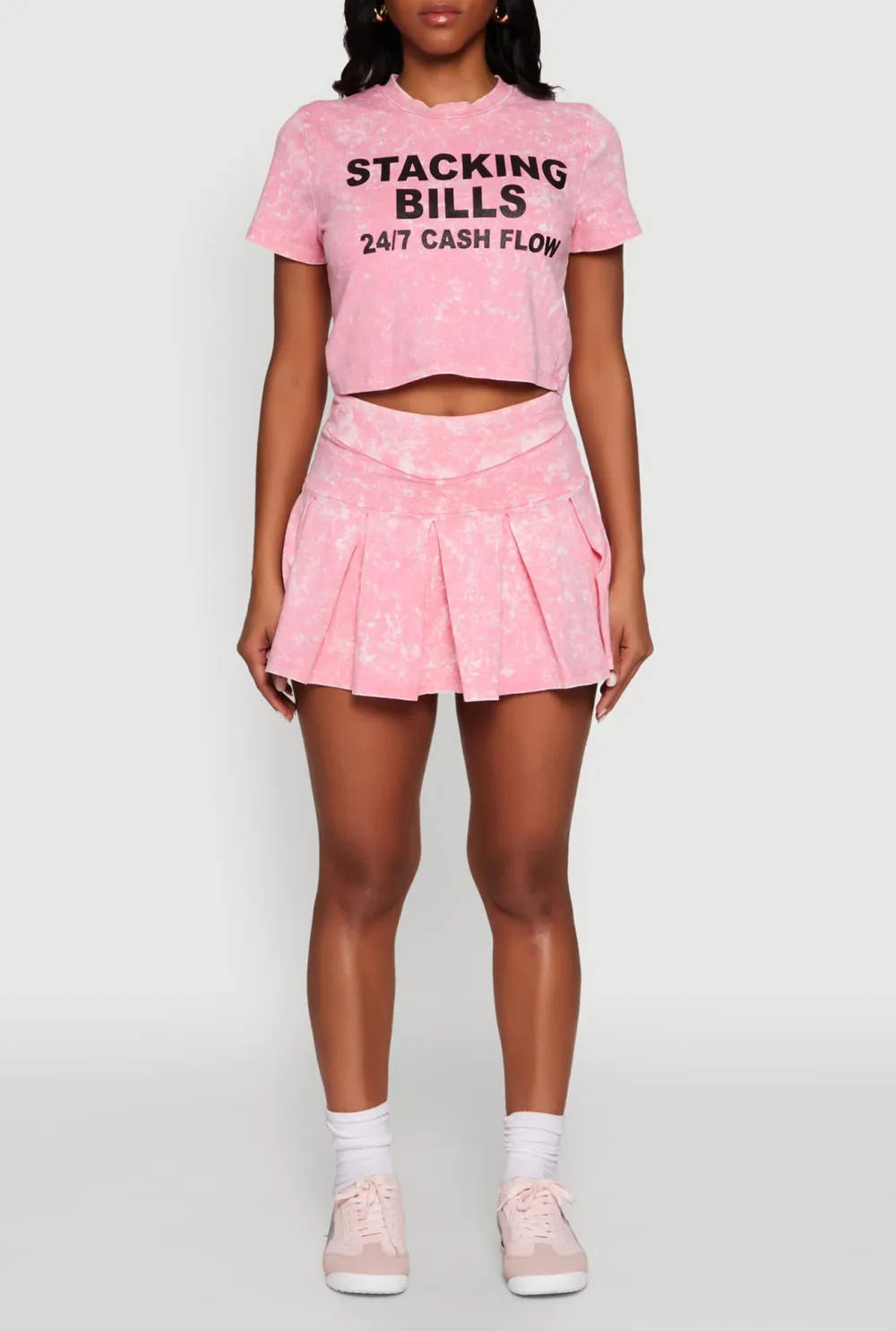 Retro High Waisted Pleated Skirt