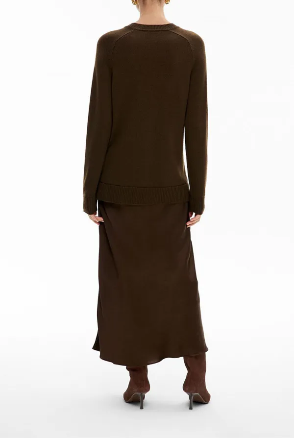 Solid-Color Knitted Wool Long Dress