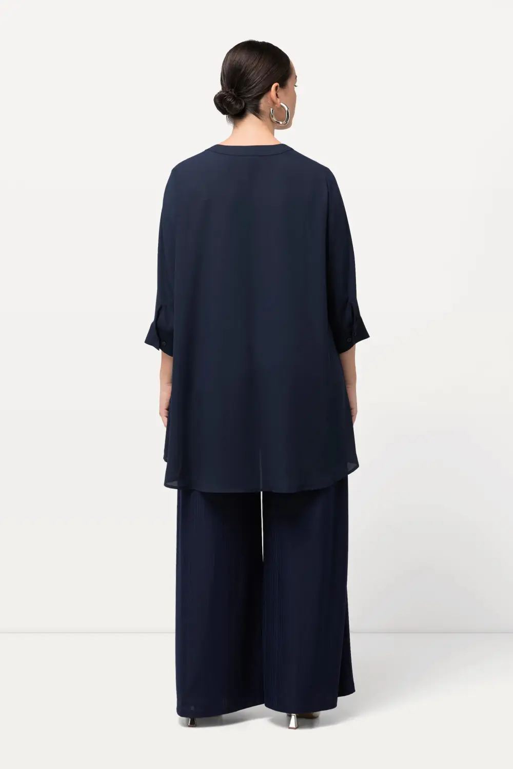 Tunika  doppellagig A-Linie V-Ausschnitt 3/4-Arm