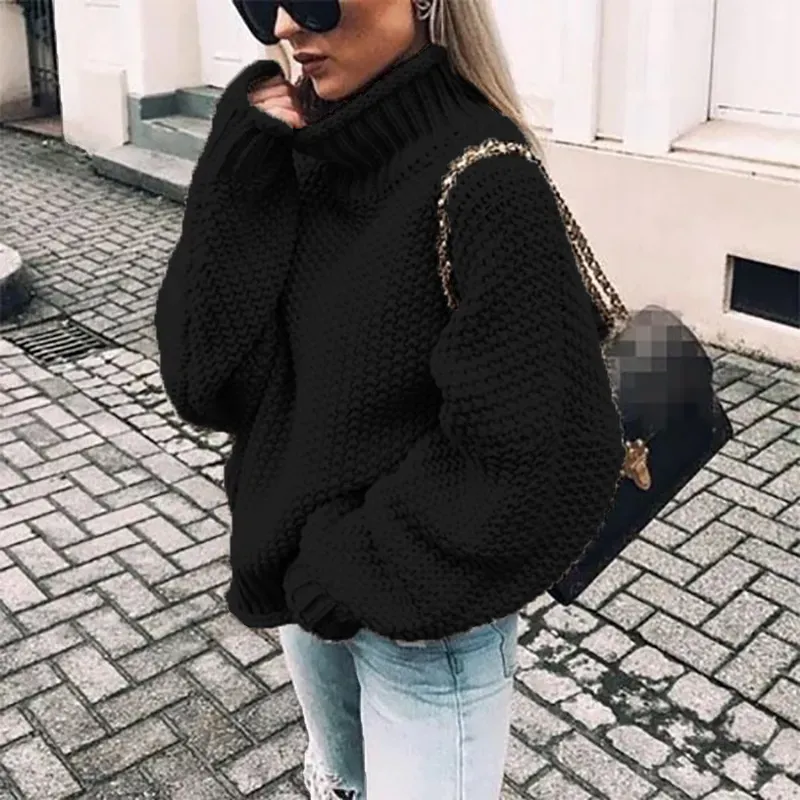 Fashion High Neck Loose Knit