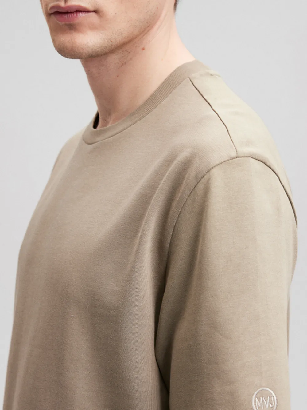 Khaki Short - Sleeve Contrast Trim Tee