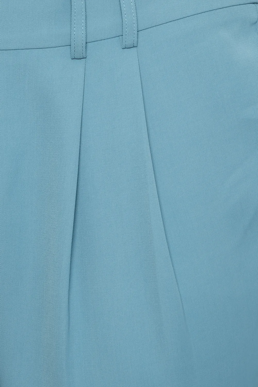 YOURS Curve Blue Double Belted Tapered Trousers