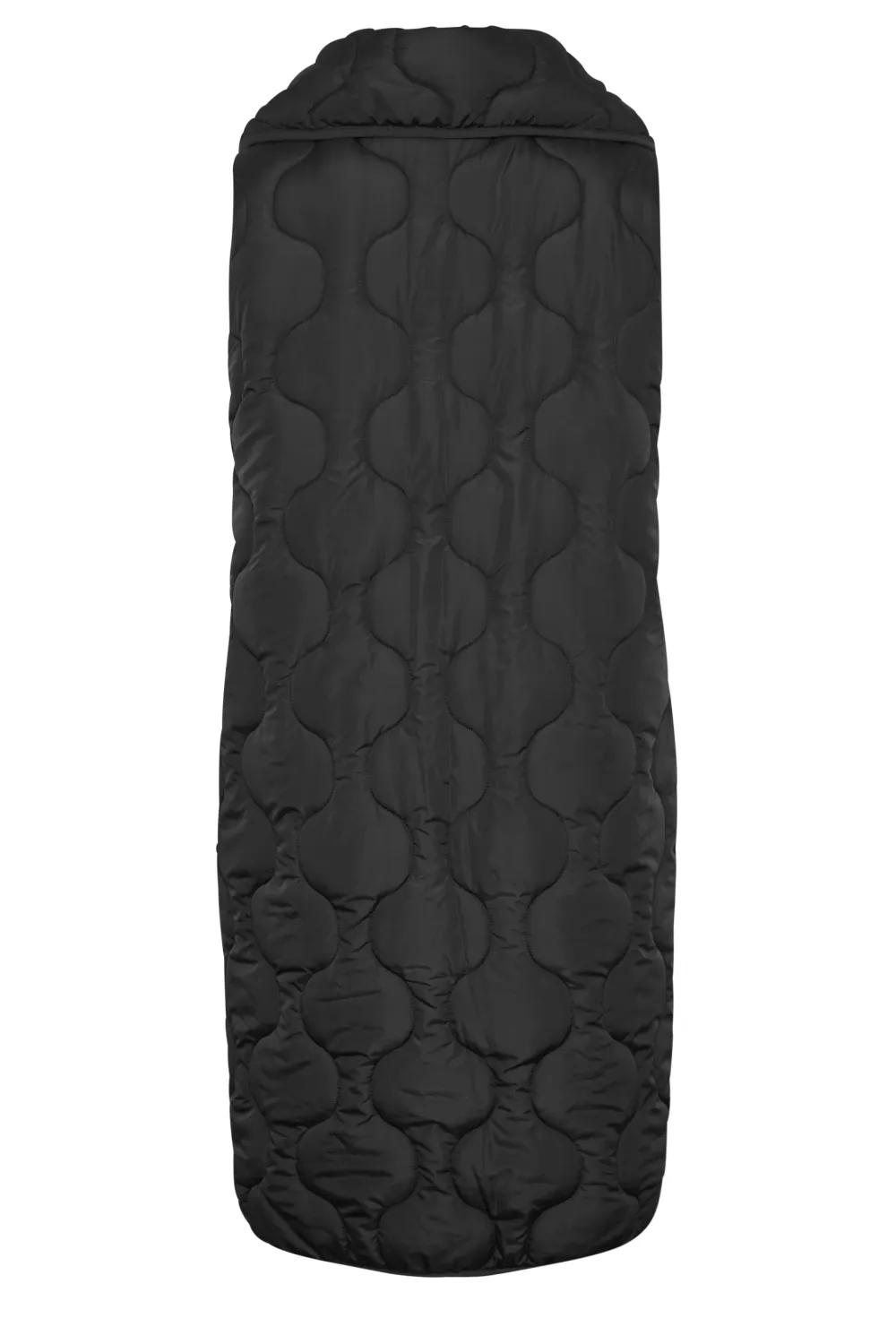 YOURS Curve Black Funnel Neck Quilted Longline Gilet