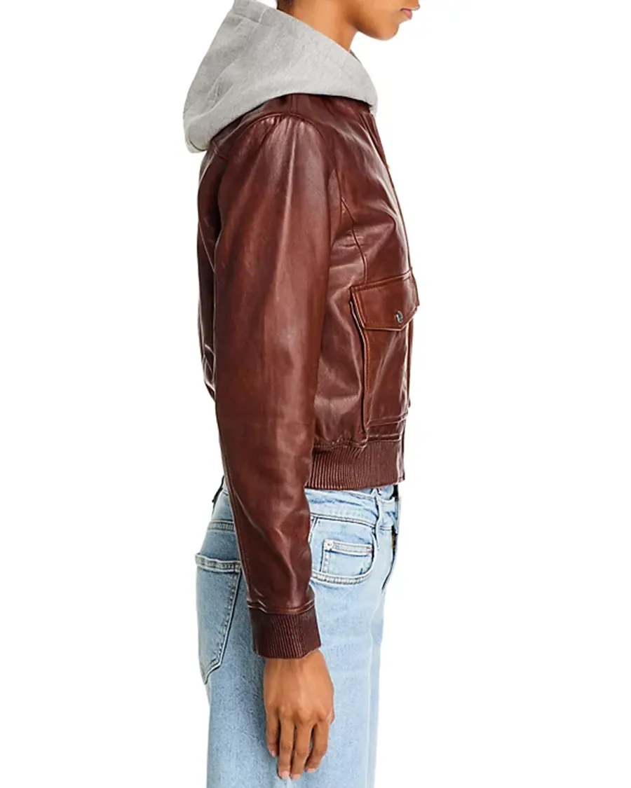 Casual Style Leather Bomber Jacket