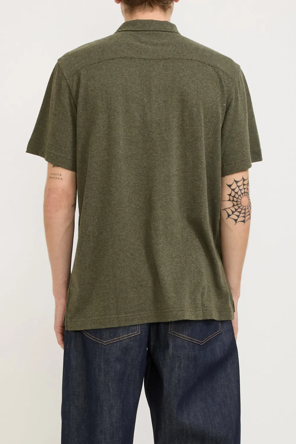 Pullover Shirt Olive Recycled Wool Mix