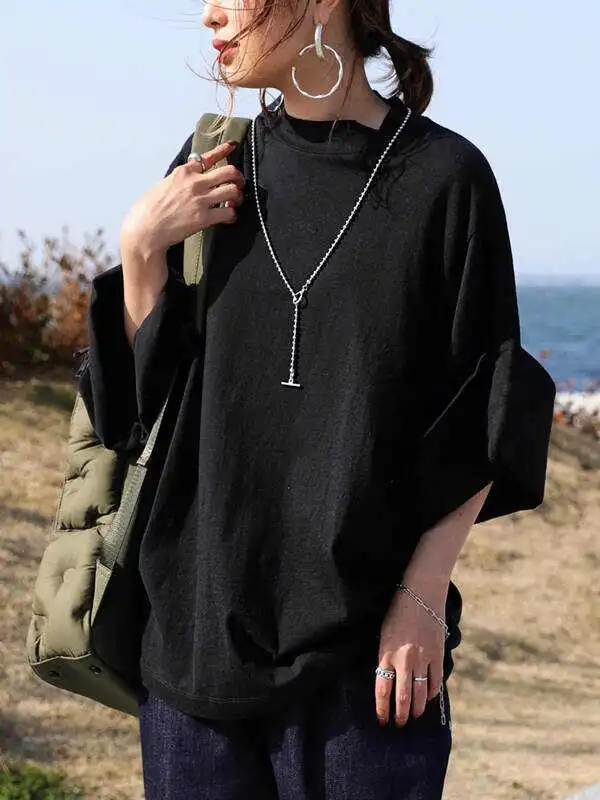 Original Solid Color Casual Flared Sleeve Loose T-Shirts