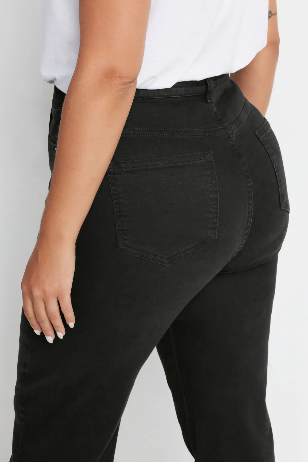 YOURS Curve Black Wide Leg Denim Jeans