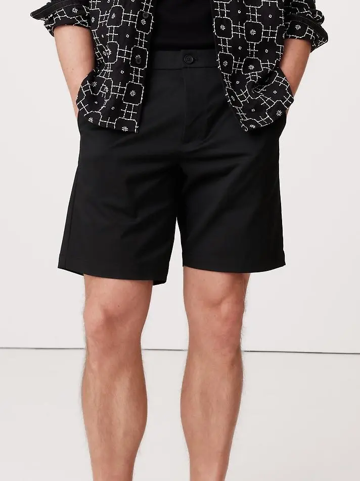 Men's Black  Polyester Blend Shorts