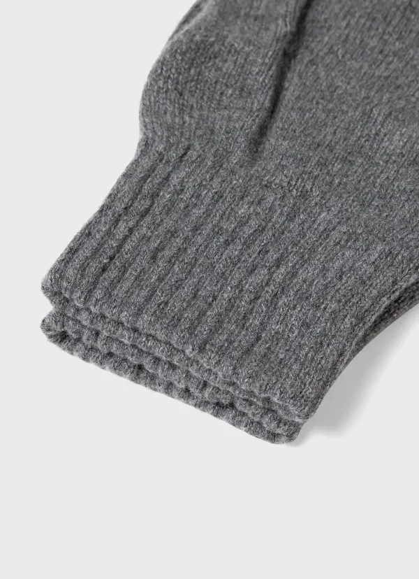 Cashmere Knitted Glove-Grey