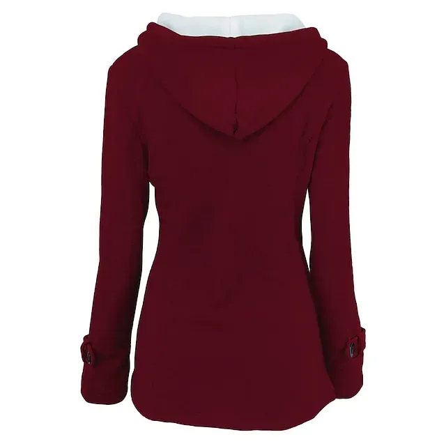 Women's Winter Coat Cropped Hooded Coat Thermal Warm Heated Jacket Fall Casual Street Jacket Long Sleeve with Pockets Black Army